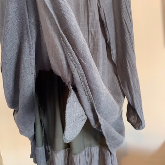 Grey Pleated Crinkle Tunic - Picture 2 of 8